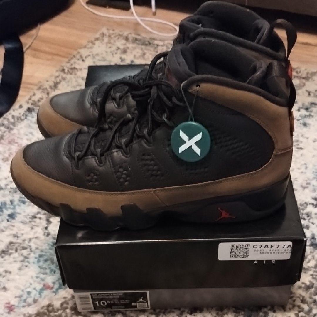 Jordan 9 Olive Men's Black And Brown Shoes